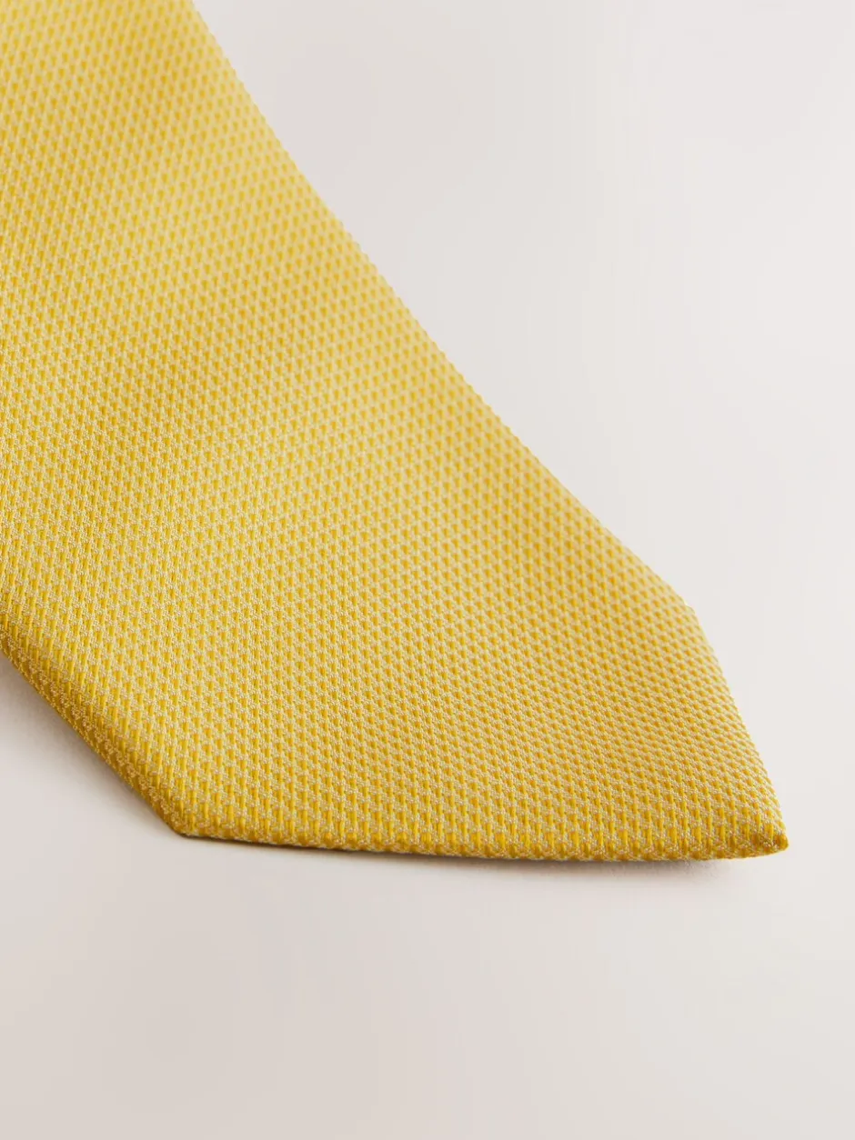 Stropdassen En Pochets*Next Mosterdgeel - Smal - Stropdas met textuur