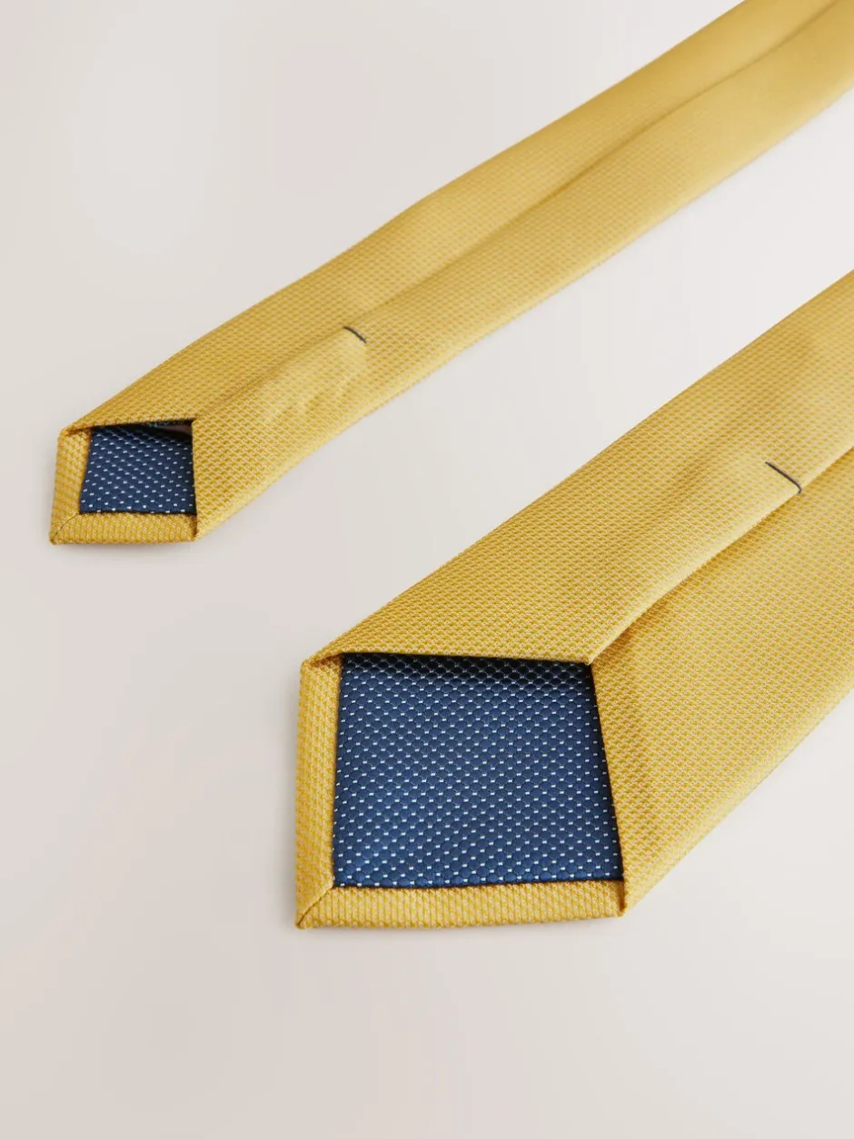 Stropdassen En Pochets*Next Mosterdgeel - Smal - Stropdas met textuur