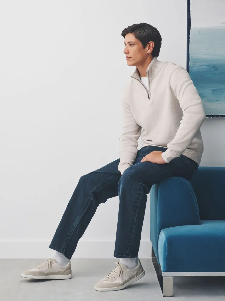 Gebreide Kleding*Next Moutkleurig - Effen - Regular fit 100% katoenen premium trui met korte rits