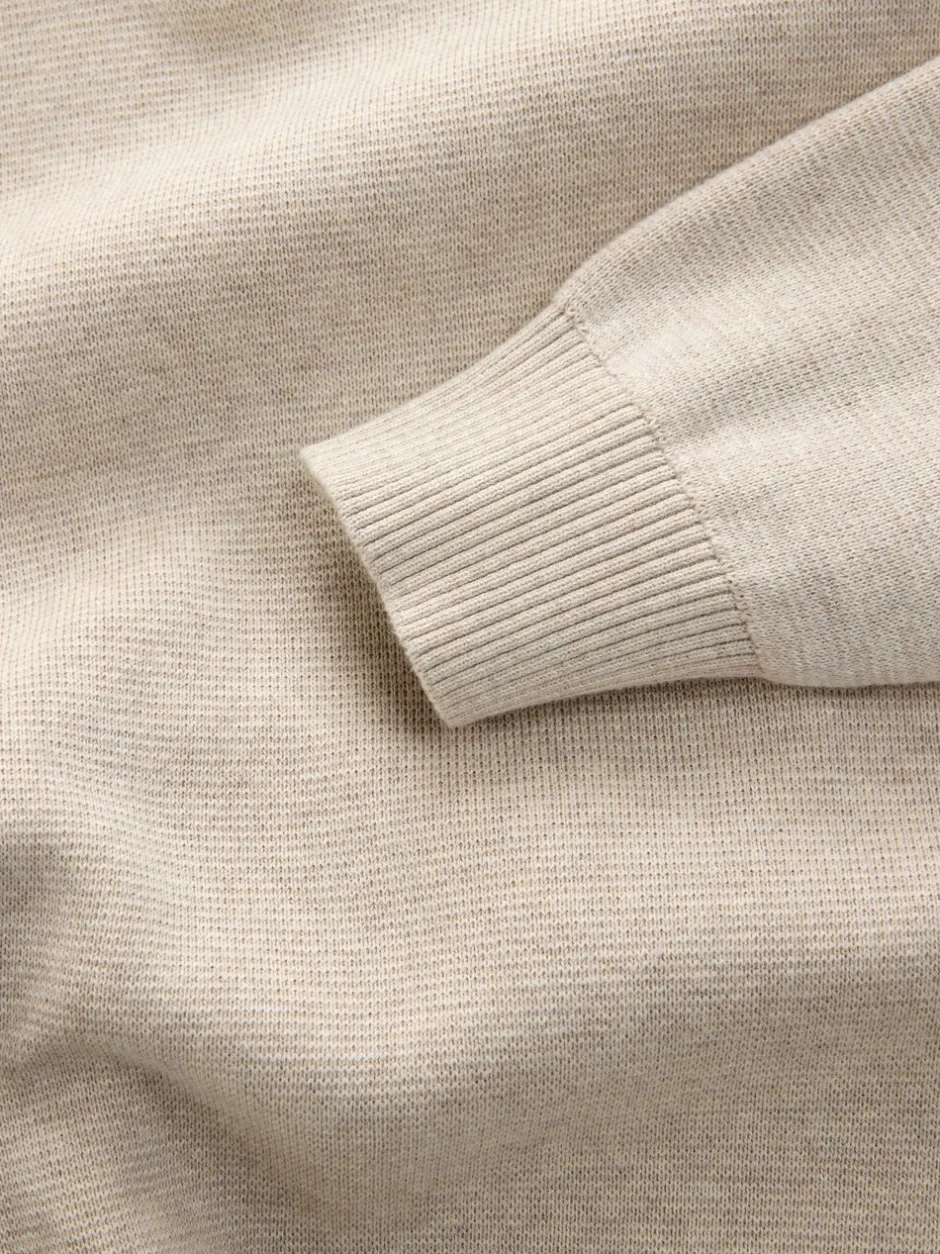 Gebreide Kleding*Next Moutkleurig - Effen - Regular fit 100% katoenen premium trui met korte rits