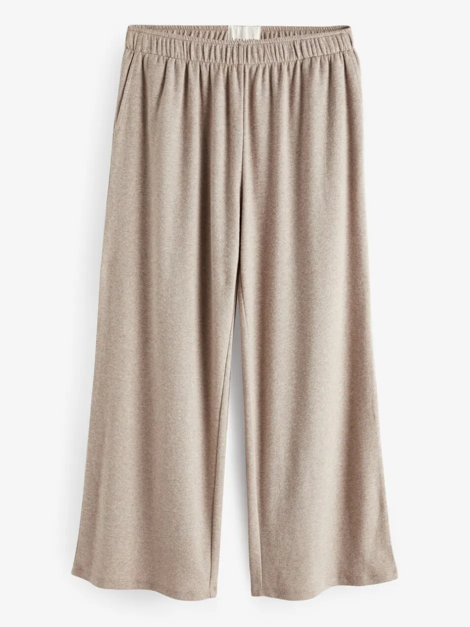Loungewear|Broeken|Laura Ashley - gebreide loungebroek Moutkleurig