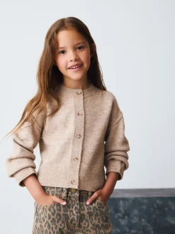 Gebreide Kleding|Next - Vest met knopen (3-16jr) Moutkleurig