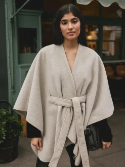 Jassen En Jacks|Next - Wrap Front Cape Poncho Moutkleurig