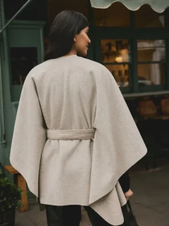 Jassen En Jacks|Next - Wrap Front Cape Poncho Moutkleurig