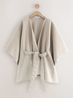 Jassen En Jacks|Next - Wrap Front Cape Poncho Moutkleurig