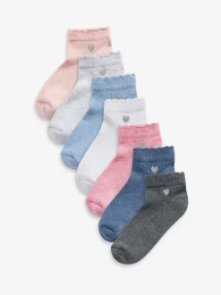 Sokken En Panty's|Sokken En Panty's|Next Multi - 7 Paar sneakersokken met borduursel, verzacht voetbed en hoog katoengehalte