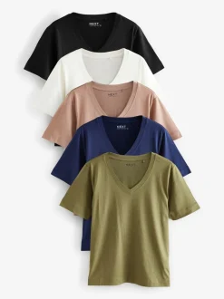 Tops En T-Shirts|Next Multi - 5 Slouch T-shirts van katoenen Modal