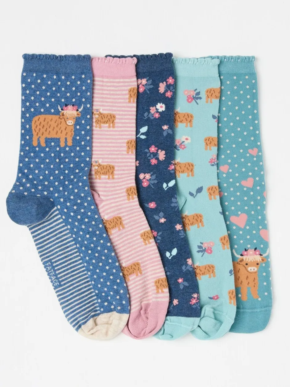 Sokken En Panty's|Fat Face - FatFace 5 paar sokken Multi