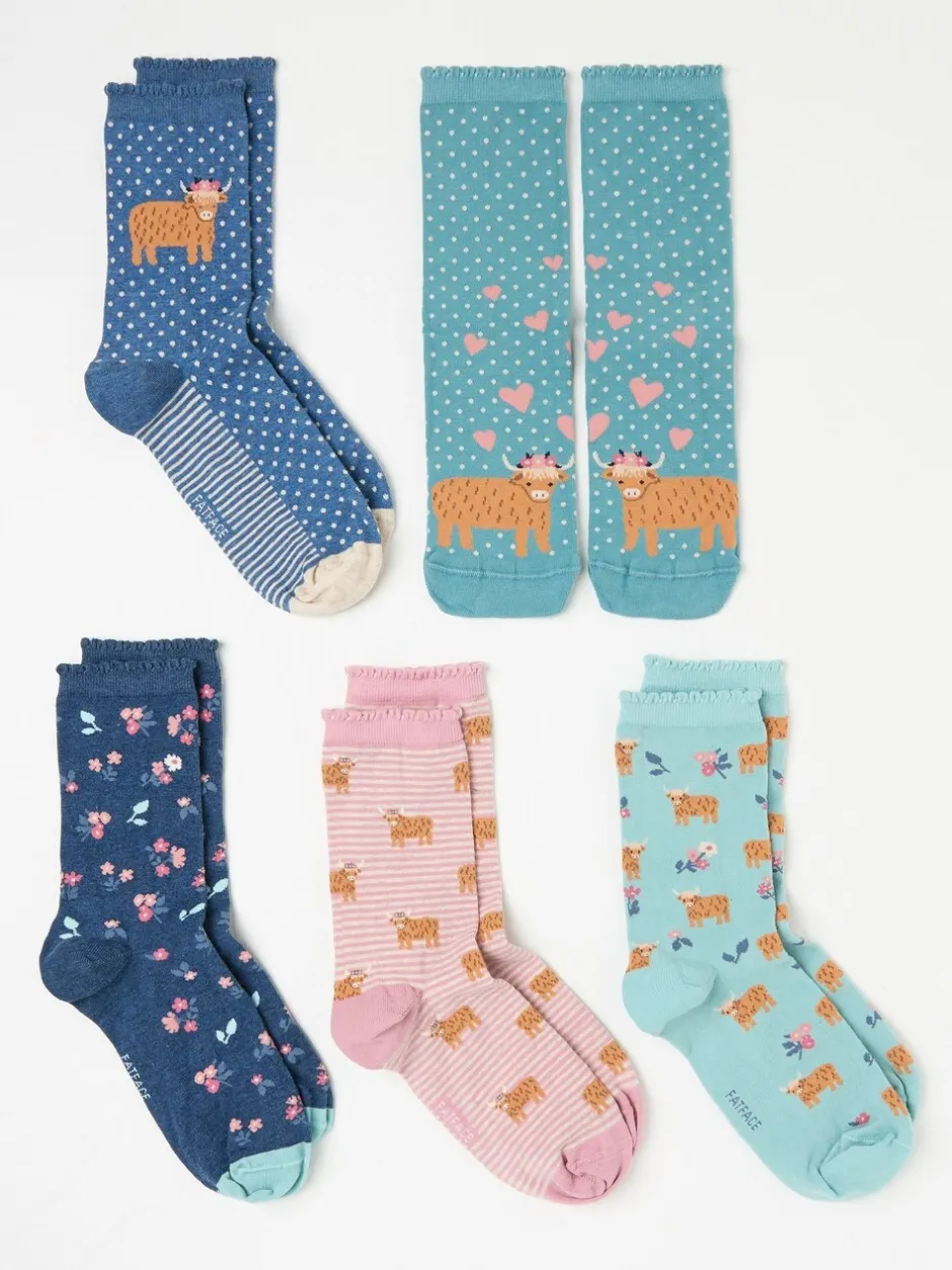 Sokken En Panty's|Fat Face - FatFace 5 paar sokken Multi