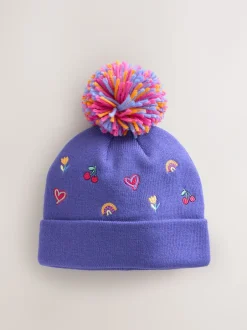 Mutsen, Handschoenen En Sjaals*Next - Geborduurde Beanie-muts met pompon (3mnd-10jr) Multi