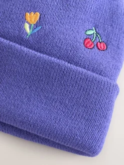 Mutsen, Handschoenen En Sjaals*Next - Geborduurde Beanie-muts met pompon (3mnd-10jr) Multi