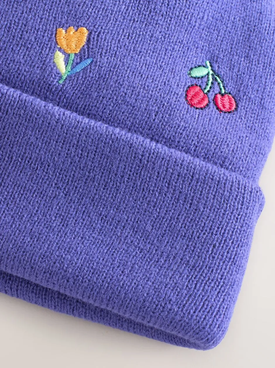 Mutsen, Handschoenen En Sjaals*Next - Geborduurde Beanie-muts met pompon (3mnd-10jr) Multi