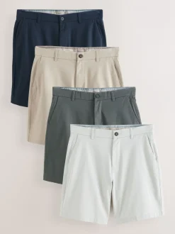 Shorts*Next Multi - Ruimvallende pasvorm. - Set van 4 chinoshorts met stretch