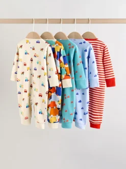 Babypakjes En Babypyjama's*Next Multi - Two Way Zip Baby Sleepsuit 5 Pack (0mths-3yrs)