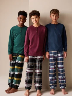 Pyjama's|Nachtkleding En Pyjama's|Next - Verpakking van 3 geweven geruite pyjama's (3-16 jr) Multi