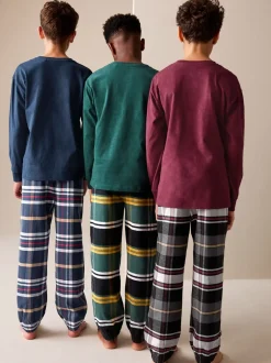 Pyjama's|Nachtkleding En Pyjama's|Next - Verpakking van 3 geweven geruite pyjama's (3-16 jr) Multi