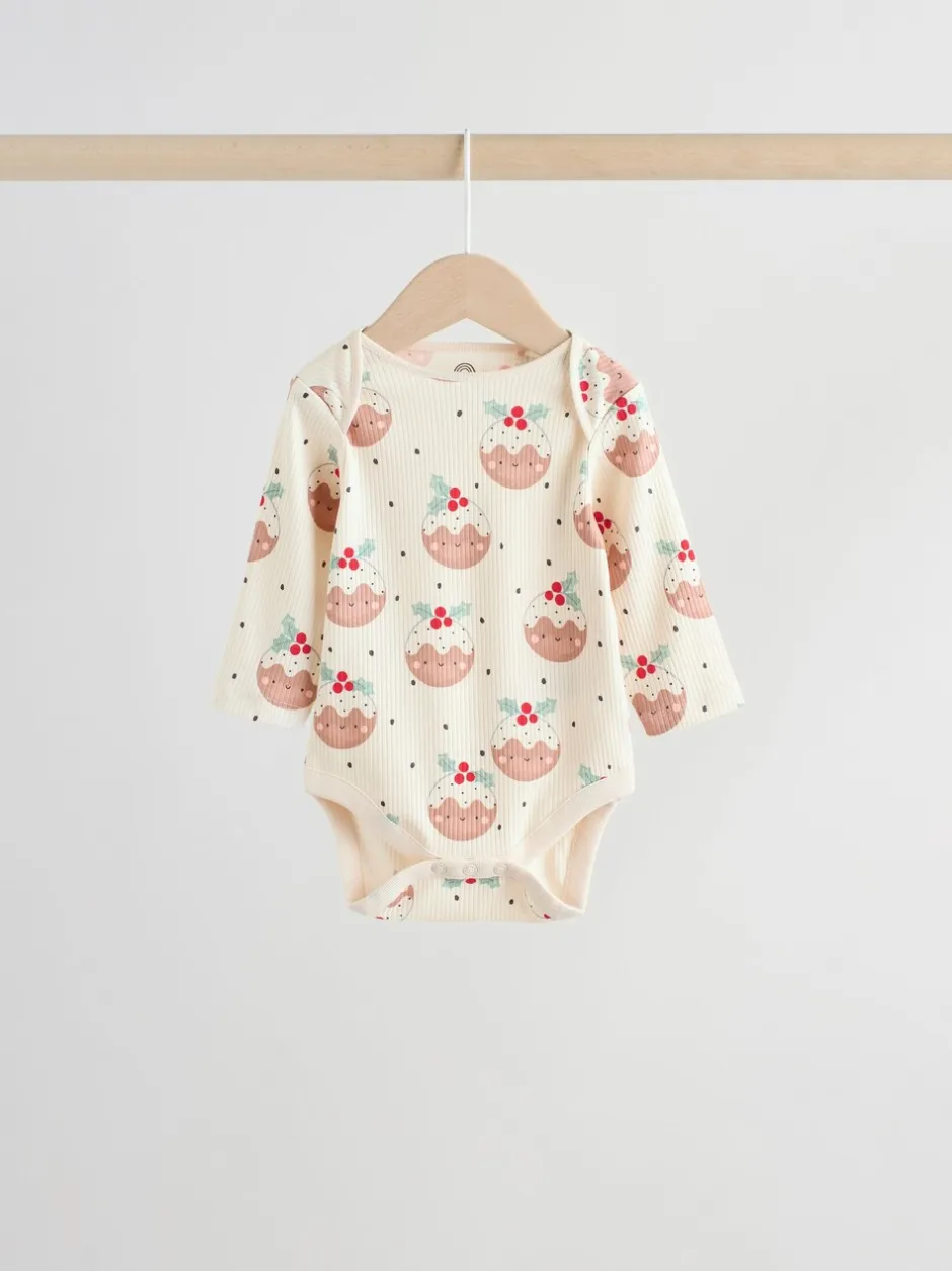 Rompertjes En Hemdjes*Next Multi - Verpakking van 3 Kerstmis Baby Bodysuits