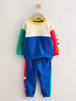Tops|Sets En Combisets*Next - Set van zacht T-shirt met lange mouwen en joggingbroek (3mnd-7jr) Multi Dinostekels