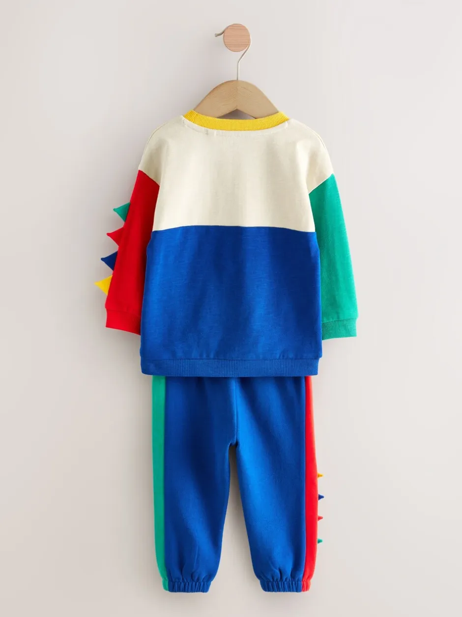 Tops|Sets En Combisets*Next - Set van zacht T-shirt met lange mouwen en joggingbroek (3mnd-7jr) Multi Dinostekels
