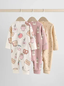 Multipacks|Babypakjes En Babypyjama's*Next Multi Food Karakter - Verpakking van 3 babyslaappakjes met tweewegrits (0 mnd - 3 jr)
