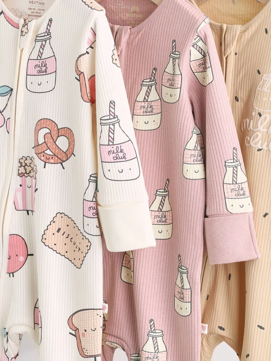 Multipacks|Babypakjes En Babypyjama's*Next Multi Food Karakter - Verpakking van 3 babyslaappakjes met tweewegrits (0 mnd - 3 jr)