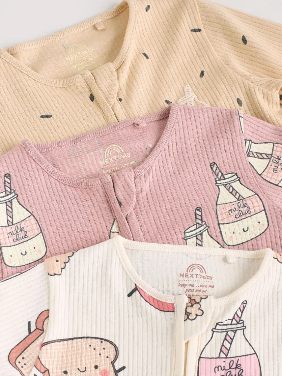 Multipacks|Babypakjes En Babypyjama's*Next Multi Food Karakter - Verpakking van 3 babyslaappakjes met tweewegrits (0 mnd - 3 jr)