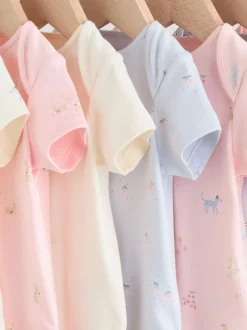 Rompertjes En Hemdjes|Next Multi Pastel Character - 7 Babyrompertjes met korte mouwen