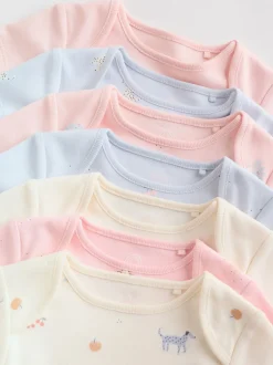 Rompertjes En Hemdjes|Next Multi Pastel Character - 7 Babyrompertjes met korte mouwen