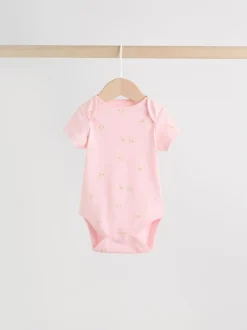 Rompertjes En Hemdjes|Next Multi Pastel Character - 7 Babyrompertjes met korte mouwen
