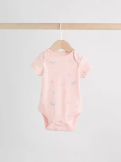 Rompertjes En Hemdjes|Next Multi Pastel Character - 7 Babyrompertjes met korte mouwen
