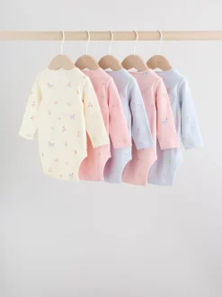 Rompertjes En Hemdjes|Next Multi Pastel Character - Set van 5 babyrompertjes met lange mouwen