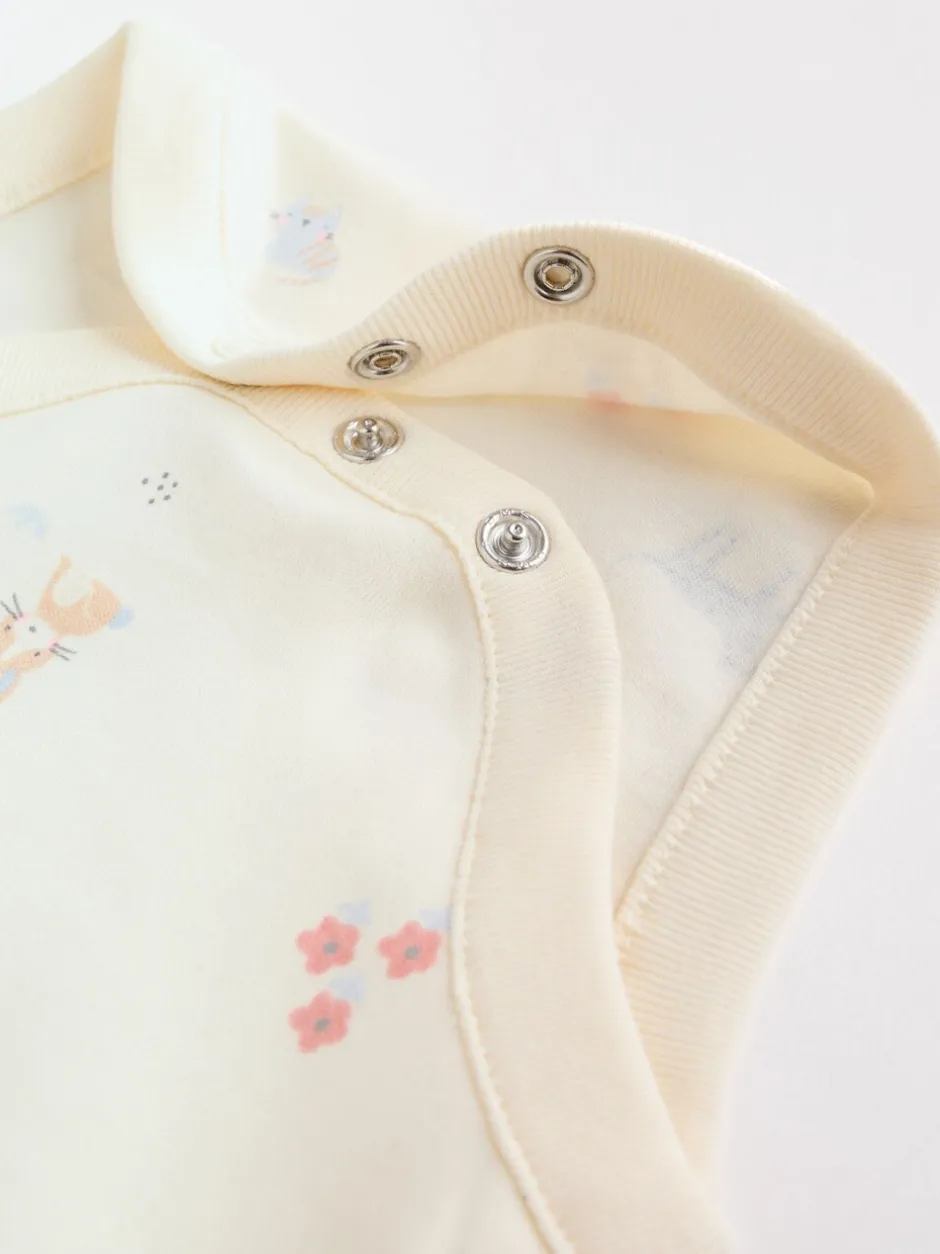 Rompertjes En Hemdjes|Next Multi Pastel Character - Set van 5 babyrompertjes met lange mouwen