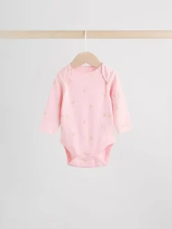 Rompertjes En Hemdjes|Next Multi Pastel Character - Set van 5 babyrompertjes met lange mouwen