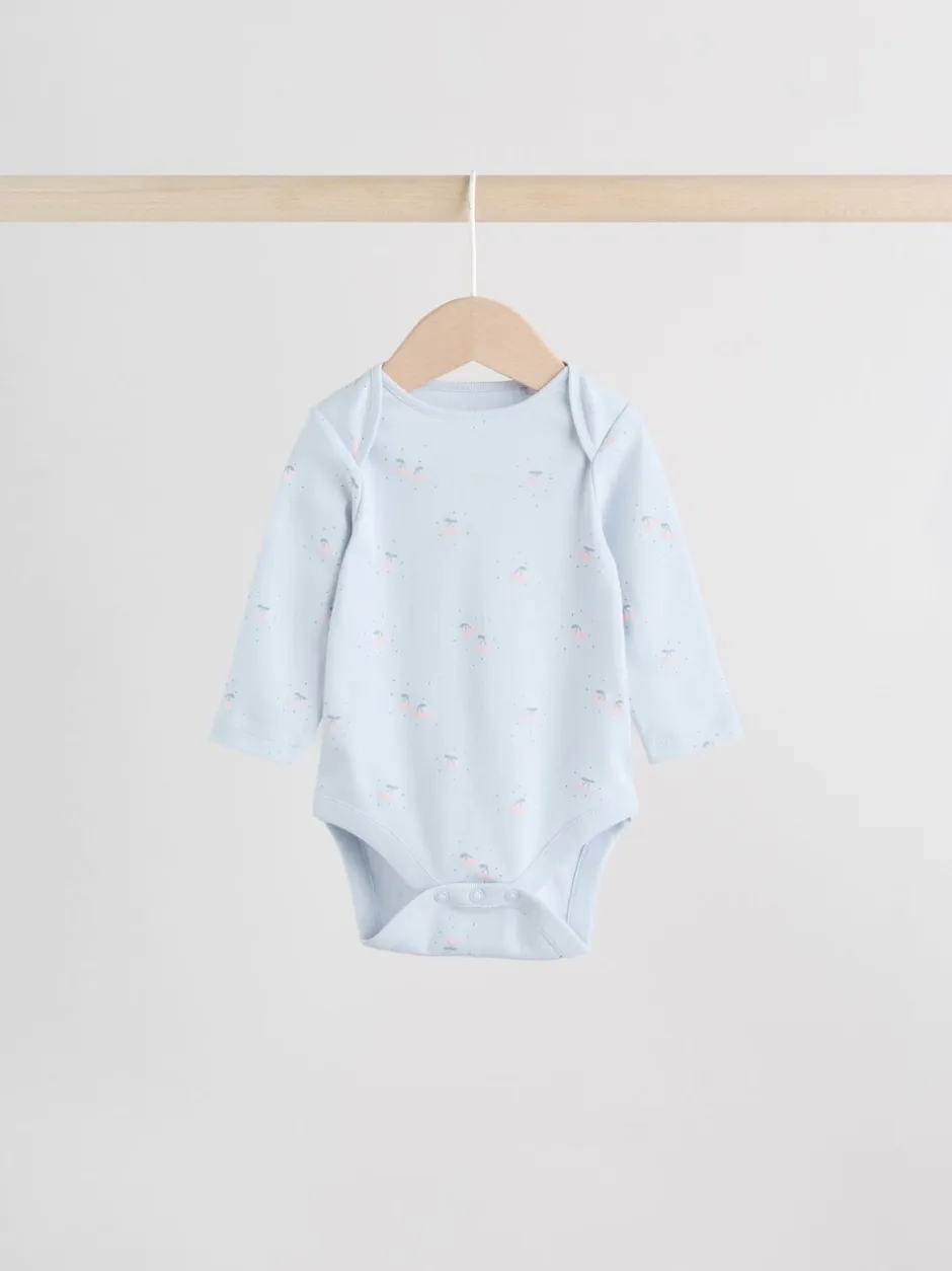 Rompertjes En Hemdjes|Next Multi Pastel Character - Set van 5 babyrompertjes met lange mouwen