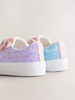 Sneakers*Next - Sneakers met dikke zool en klittenbandsluiting Multi regenboogkleurige glitters