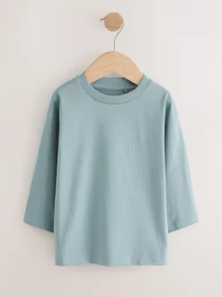 Tops|T-Shirts*Next Multi-blauw - Set van 5 T-shirts met lange mouwen (3 mnd-7 jr)