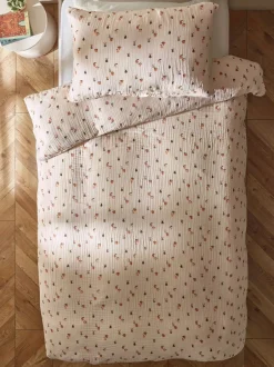 Kinderbeddengoed|Beddengoedsets En Dekbedovertrekken|Next Muslin dekbedovertrek en kussensloop van 100% katoen met kreukeltextuur