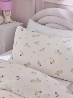 Kinderbeddengoed|Beddengoedsets En Dekbedovertrekken*Next Muslin dekbedovertrek en kussensloop van 100% katoen met kreukeltextuur