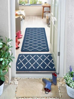 Deurmatten|My Mat Arbor kleine deurmatten Marineblauw