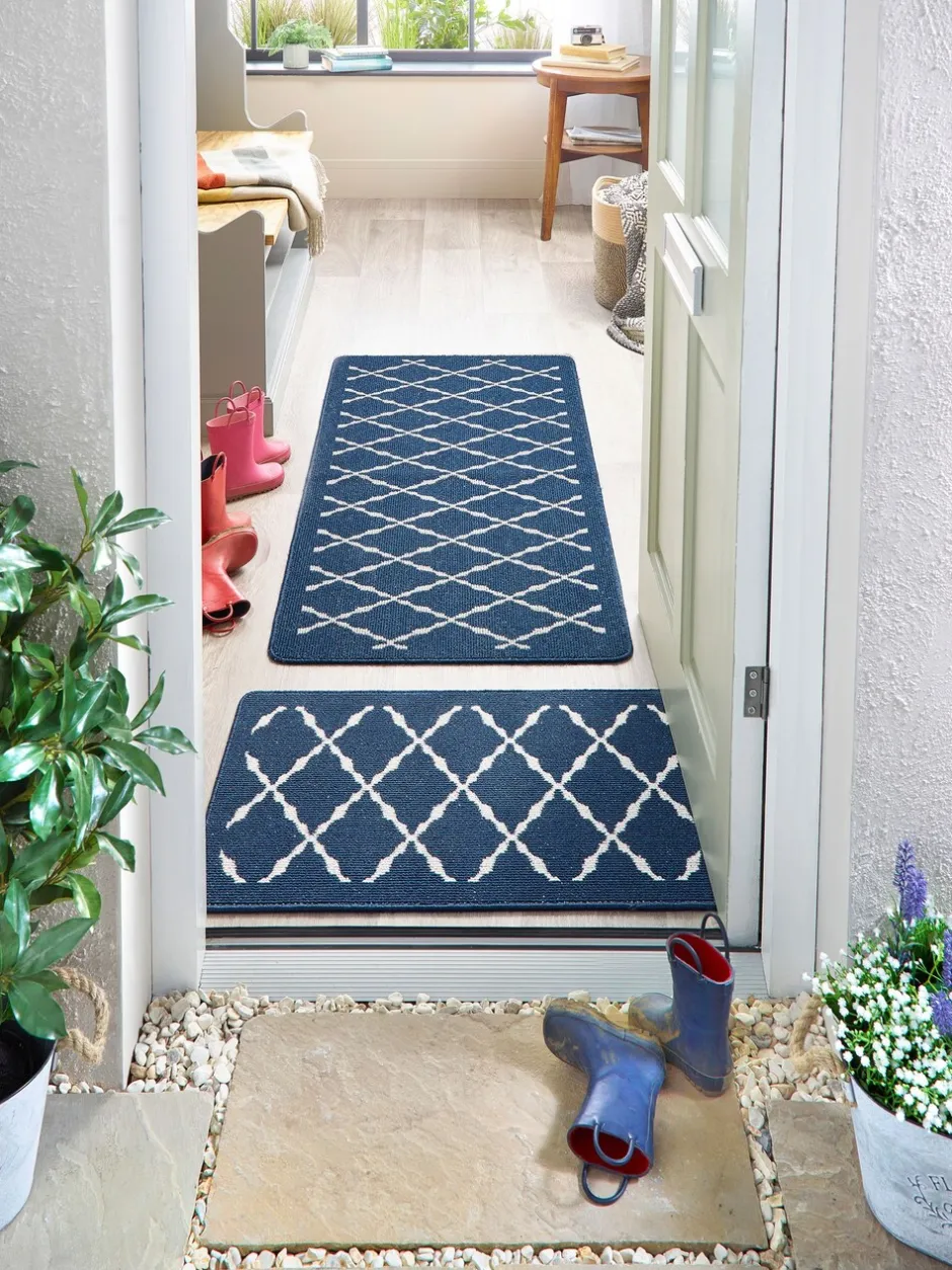 Deurmatten|My Mat Arbor kleine deurmatten Marineblauw