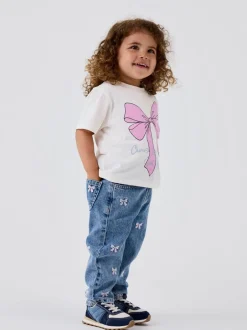 Jeans En Joggingbroeken|Jeans*Name It Bow Embroidery Mom Jeans
