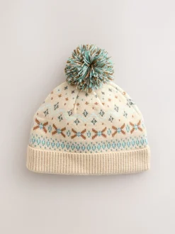 Mutsen, Handschoenen En Sjaals*Next Natural Fairisle - Pattern Baby Knitted Pom Beanie Hat (0mths-2yrs)