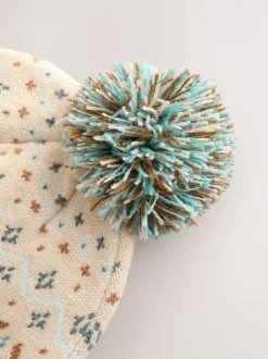 Mutsen, Handschoenen En Sjaals*Next Natural Fairisle - Pattern Baby Knitted Pom Beanie Hat (0mths-2yrs)
