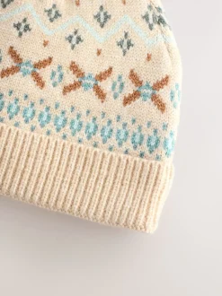 Mutsen, Handschoenen En Sjaals*Next Natural Fairisle - Pattern Baby Knitted Pom Beanie Hat (0mths-2yrs)