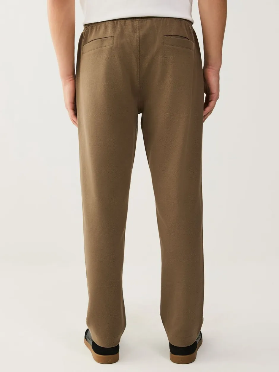 Joggingbroeken*Next - Joggingbroek van keperstof met rechte pijpen en textuur Naturel bruin
