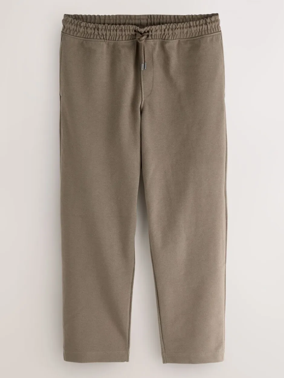 Joggingbroeken*Next - Joggingbroek van keperstof met rechte pijpen en textuur Naturel bruin