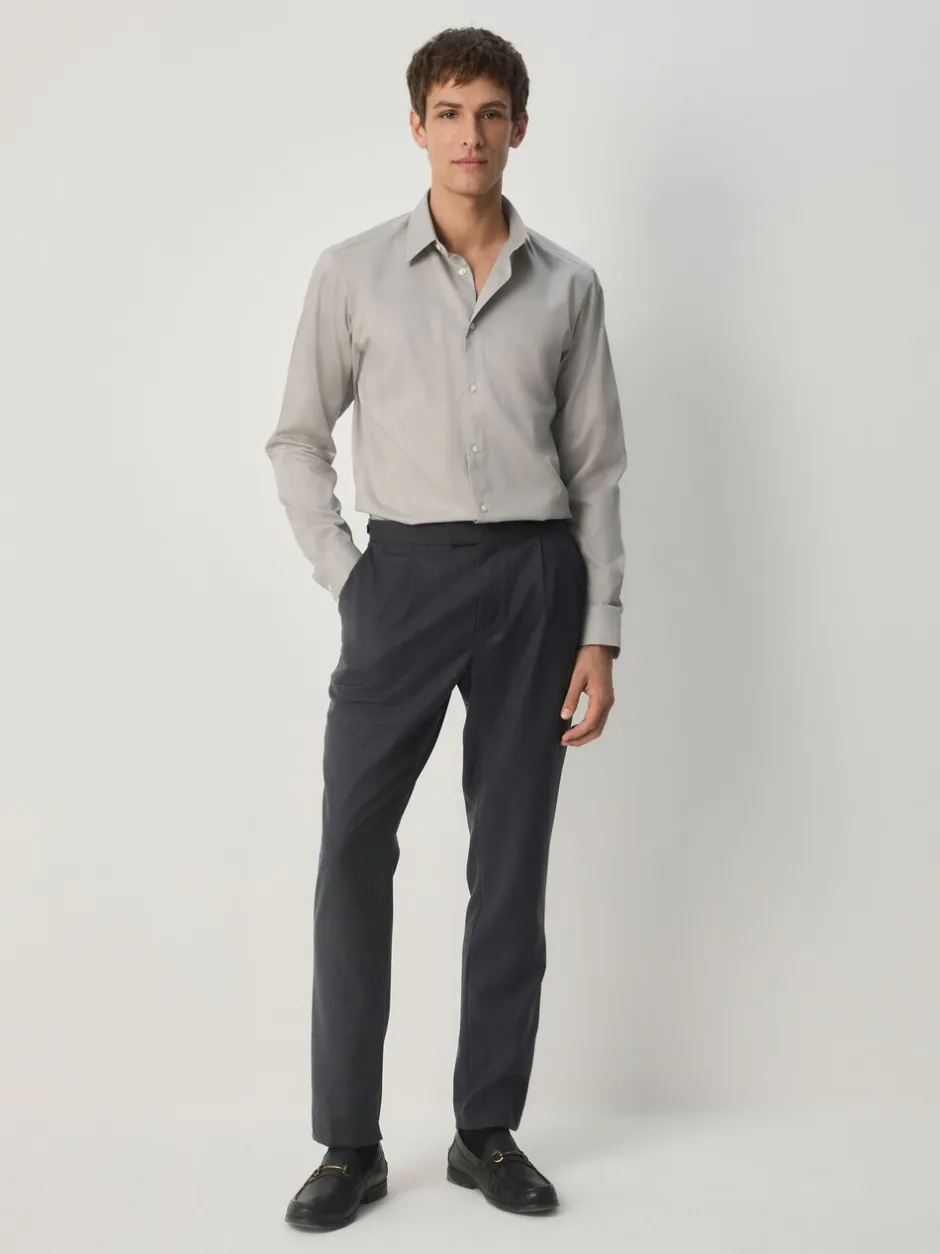 Formele Overhemden*Next Naturel bruin - Slim Fit - Onderhoudsvriendelijk, getextureerd, slim fit overhemd met enkele manchet