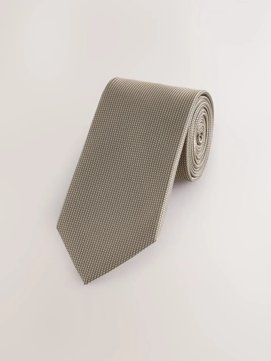 Stropdassen En Pochets*Next Naturel bruin - Smal - Stropdas met textuur