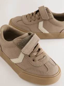 Sneakers*Next Naturel bruin - Sneakers met klittenbandsluiting en elastische veters