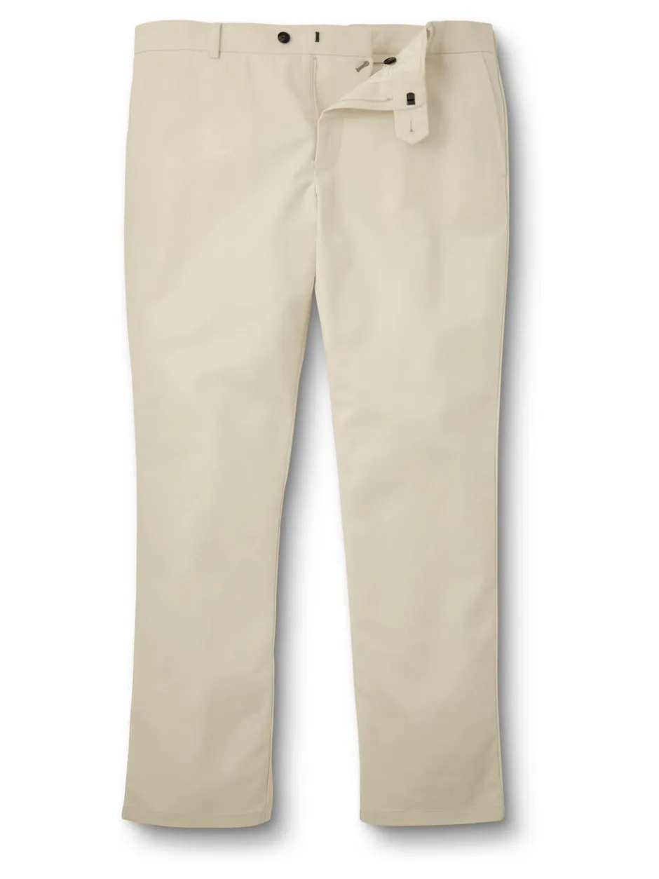 Formele Broek|Charles Tyrwhitt Naturel Cream - Classic Fit ultimate chino zonder plooien